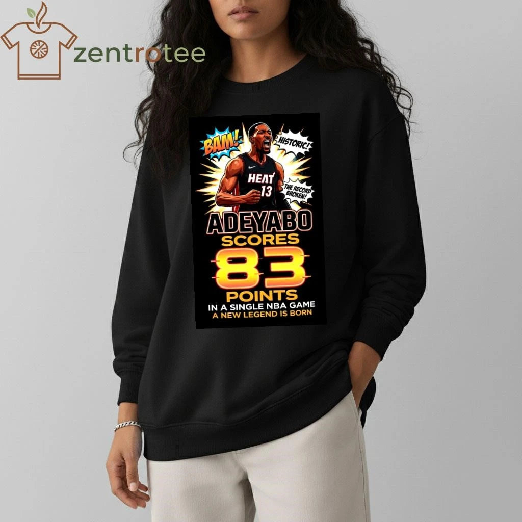 Nkctees Bam Adebayo 83 Points T-shirt – NBA Record Limited Edition – 100% Cotton Oversize