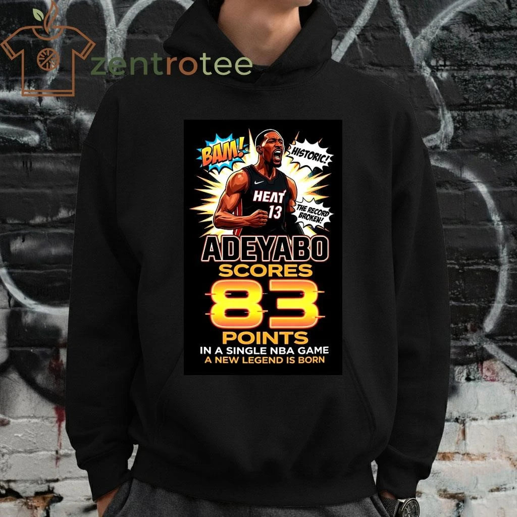 Nkctees Bam Adebayo 83 Points T-shirt – NBA Record Limited Edition – 100% Cotton Oversize