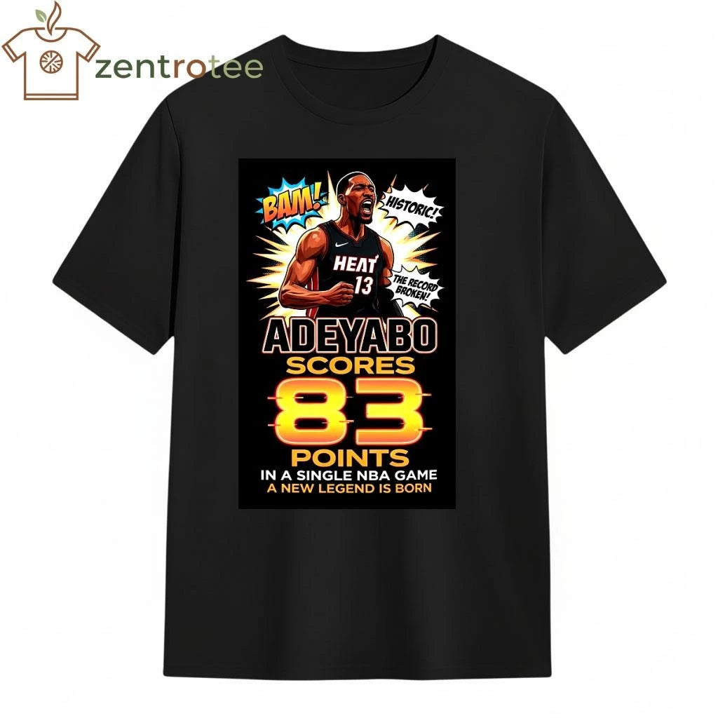 Nkctees Bam Adebayo 83 Points T-shirt – NBA Record Limited Edition – 100% Cotton Oversize
