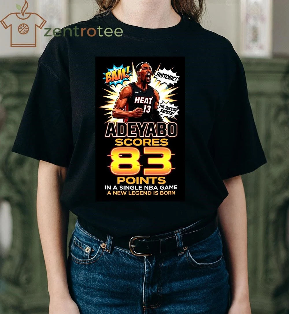 Nkctees Bam Adebayo 83 Points T-shirt – NBA Record Limited Edition – 100% Cotton Oversize
