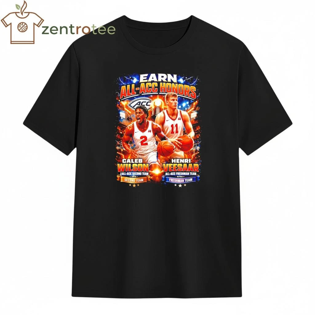 Nkctees Caleb Wilson &amp; Henri Veesaar Earn All-ACC Honors Basketball T-Shirt