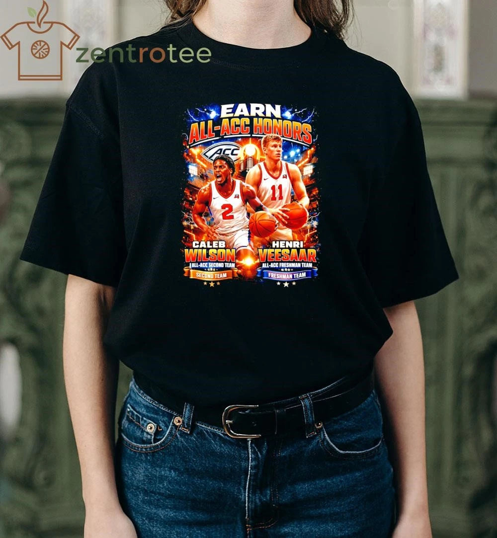 Nkctees Caleb Wilson &amp; Henri Veesaar Earn All-ACC Honors Basketball T-Shirt