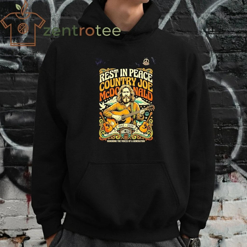 Nkctees Country Joe McDonald’s Tribute T-Shirt, Vintage Acid Wash Style