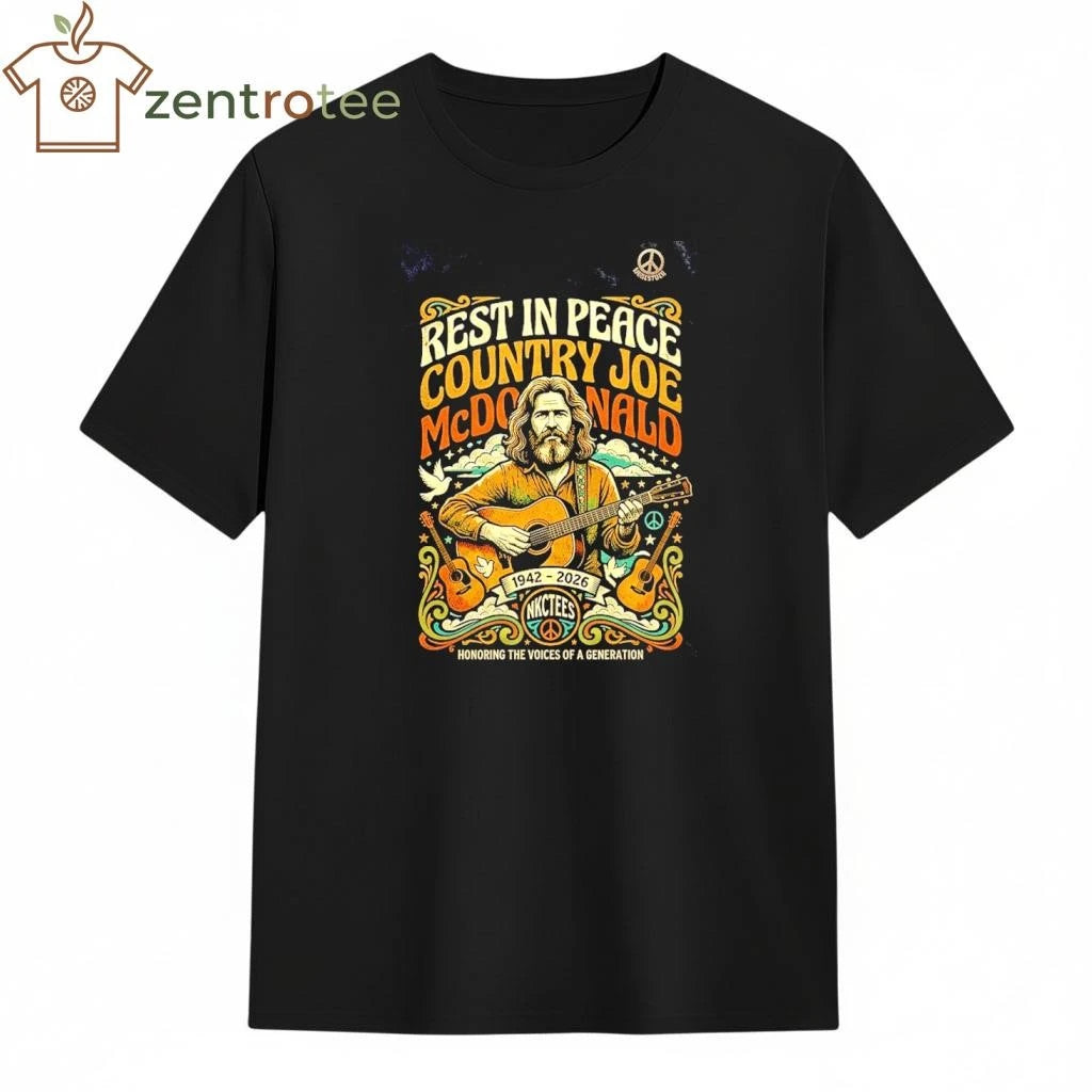 Nkctees Country Joe McDonald’s Tribute T-Shirt, Vintage Acid Wash Style