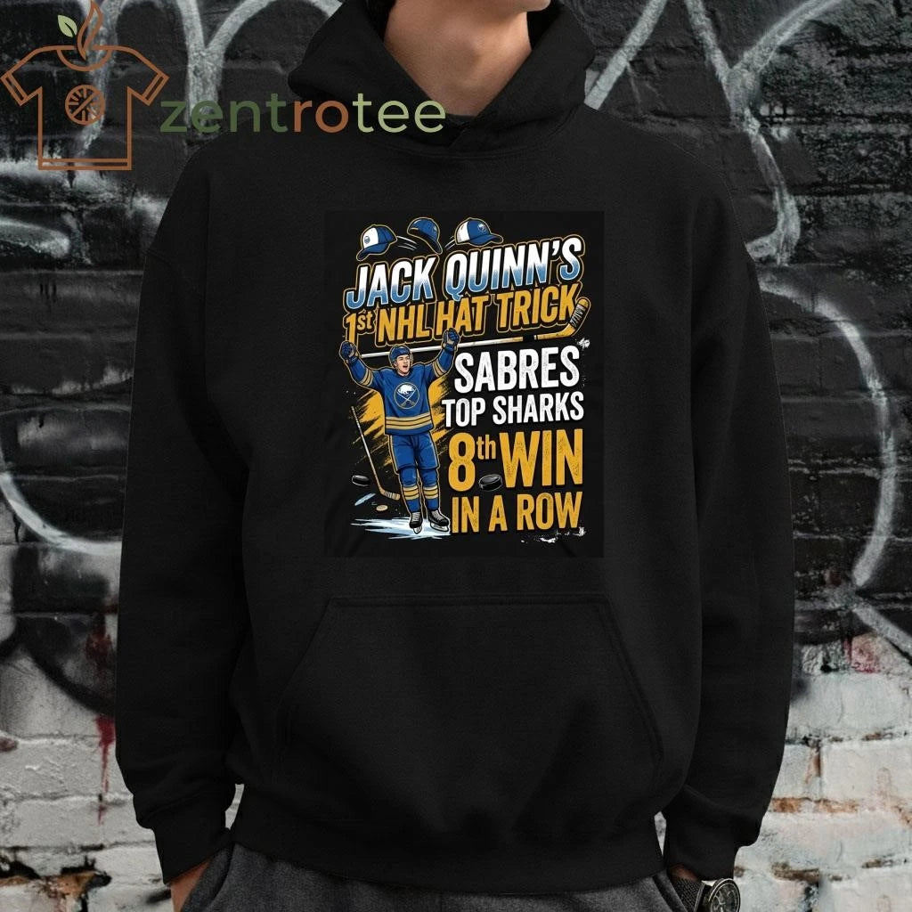 Nkctees Jack Quinn 1st NHL Hat Trick T-Shirt – Buffalo Sabres 8th Win Streak Graphic Tee