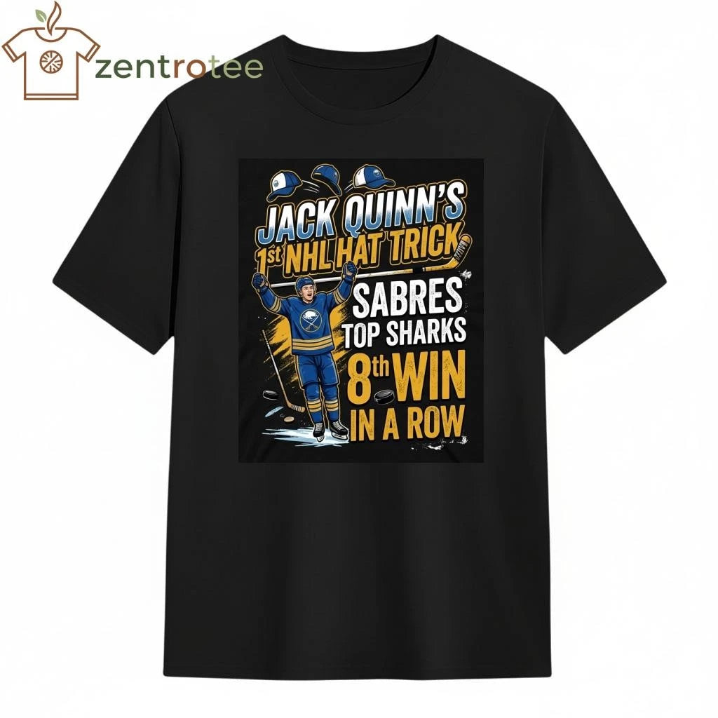 Nkctees Jack Quinn 1st NHL Hat Trick T-Shirt – Buffalo Sabres 8th Win Streak Graphic Tee