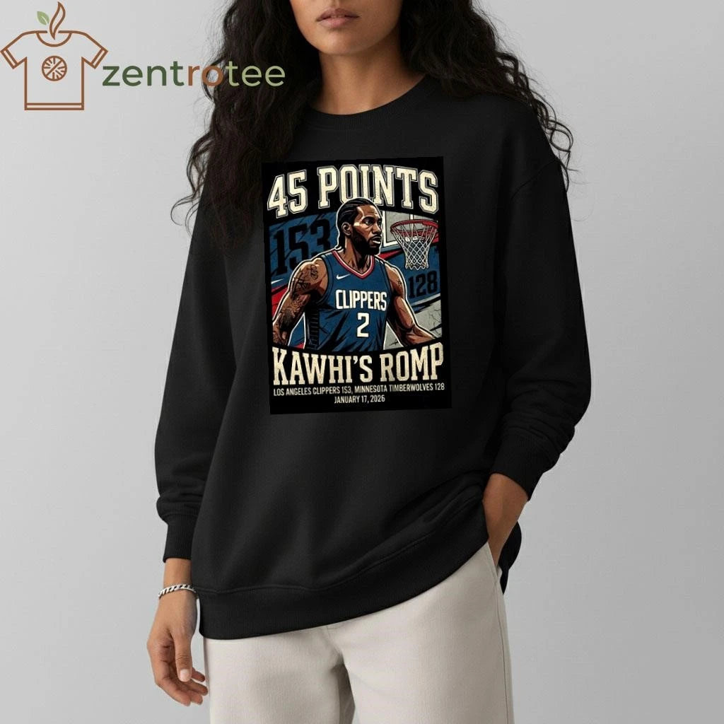 Nkctees Kawhi Leonard 45-Point T-Shirt – Celebrating Clippers’ 153-128 Win over Timberwolves (2026)