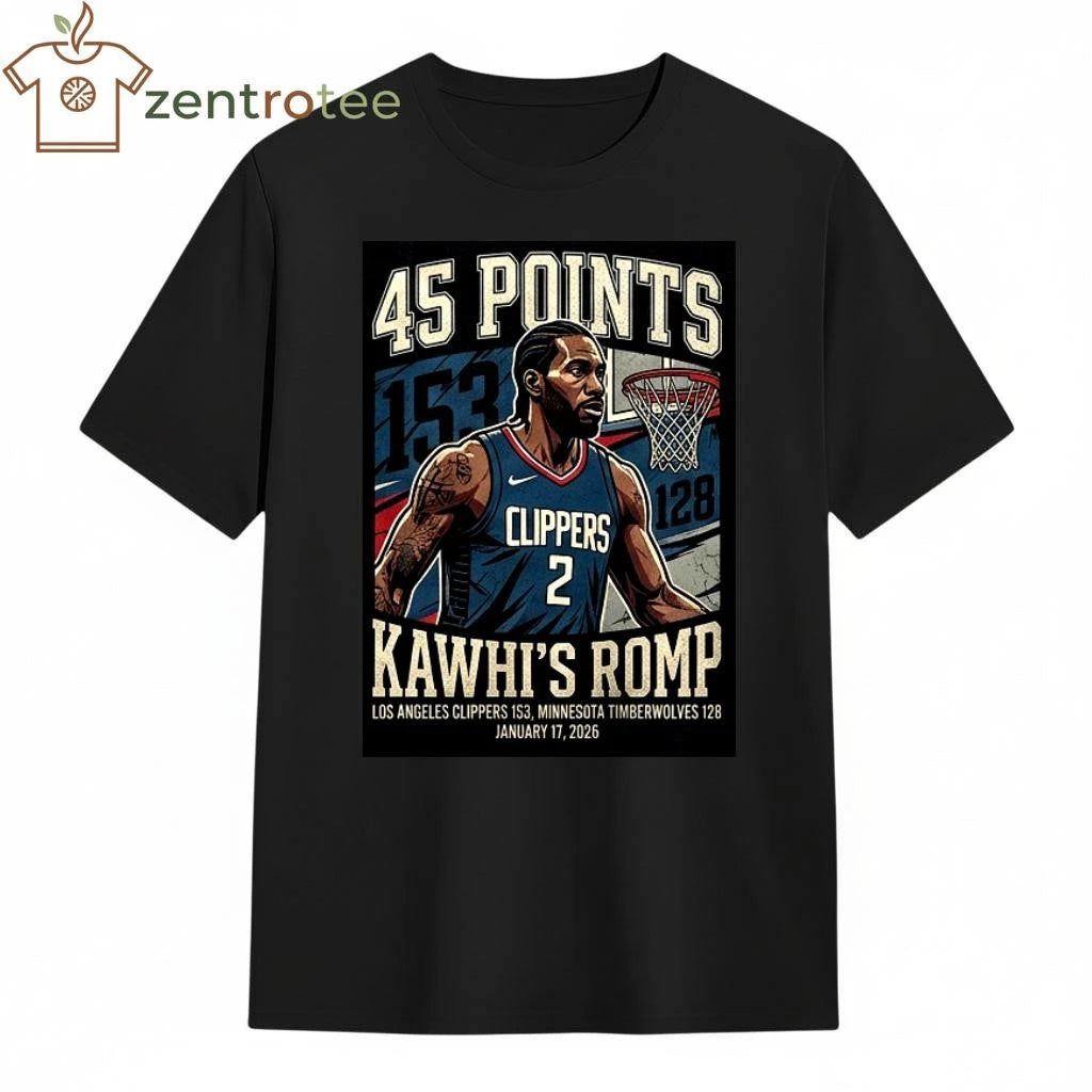 Nkctees Kawhi Leonard 45-Point T-Shirt – Celebrating Clippers’ 153-128 Win over Timberwolves (2026)