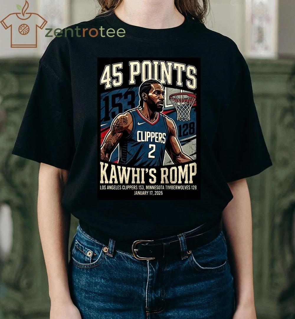 Nkctees Kawhi Leonard 45-Point T-Shirt – Celebrating Clippers’ 153-128 Win over Timberwolves (2026)