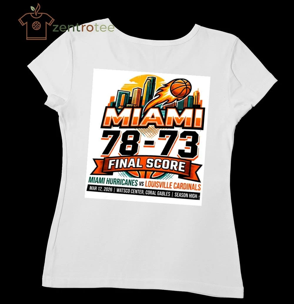 Nkctees Miami vs Louisville 78-73 Final Score Graphic T-Shirt – March 12, 2026
