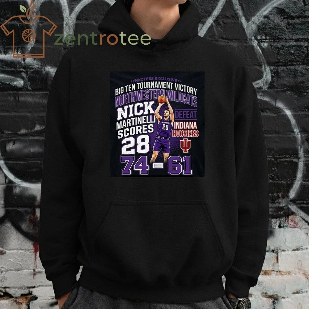 Nkctees – Nick Martinelli 28 Points T-Shirt Northwestern Wildcats Victory 74-61 Indiana – Nick Martinelli 28