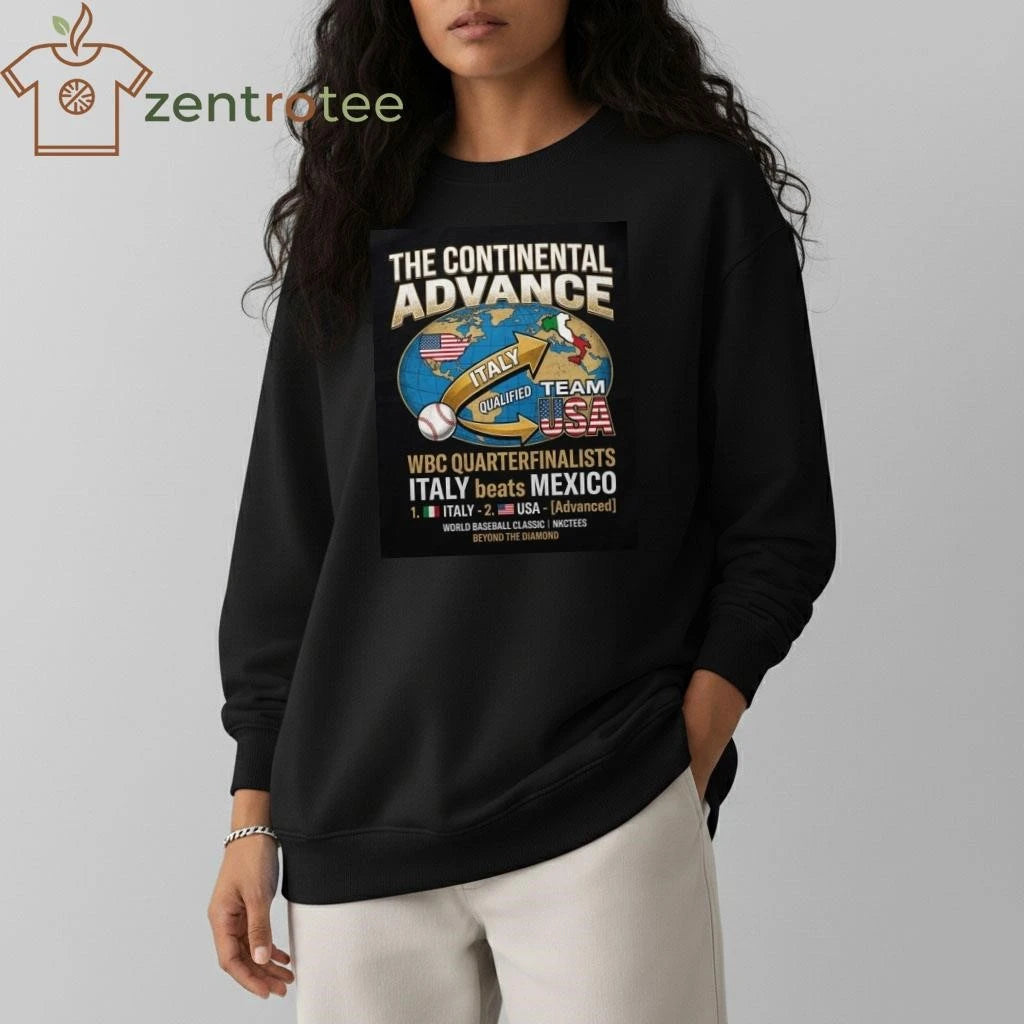Nkctees The Continental Advance Graphic T-Shirt – WBC 2026 Italy vs Mexico Victory Edition – Black