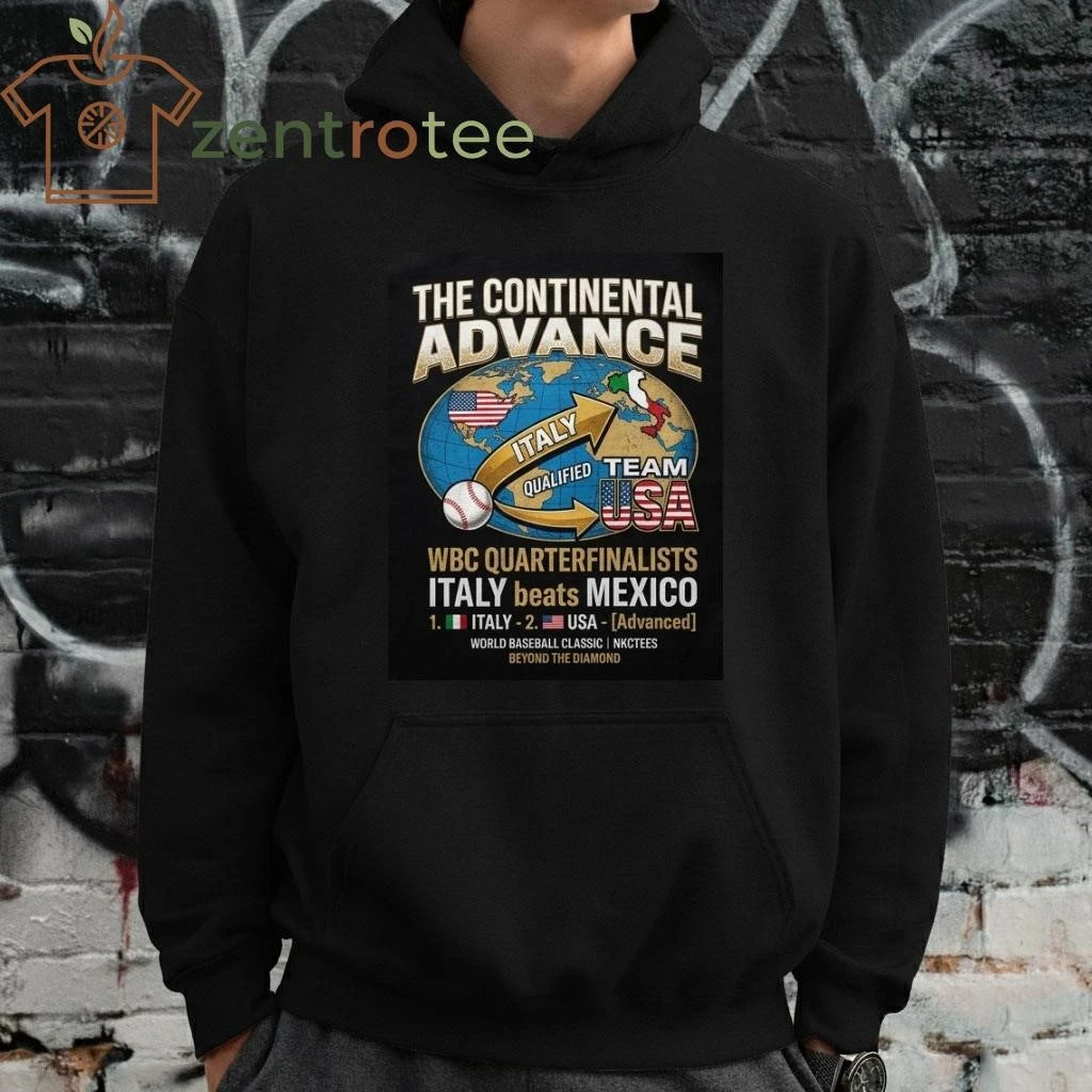 Nkctees The Continental Advance Graphic T-Shirt – WBC 2026 Italy vs Mexico Victory Edition – Black