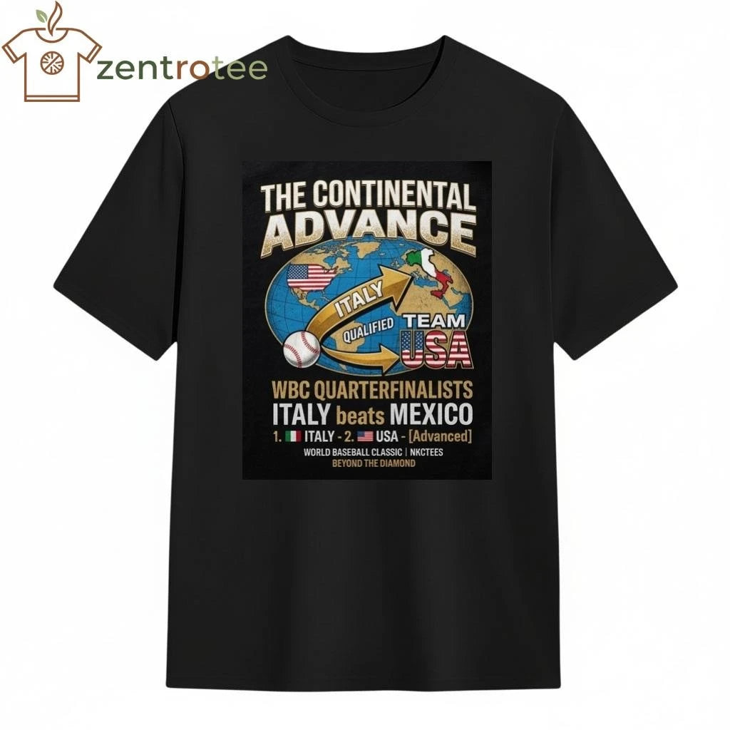 Nkctees The Continental Advance Graphic T-Shirt – WBC 2026 Italy vs Mexico Victory Edition – Black