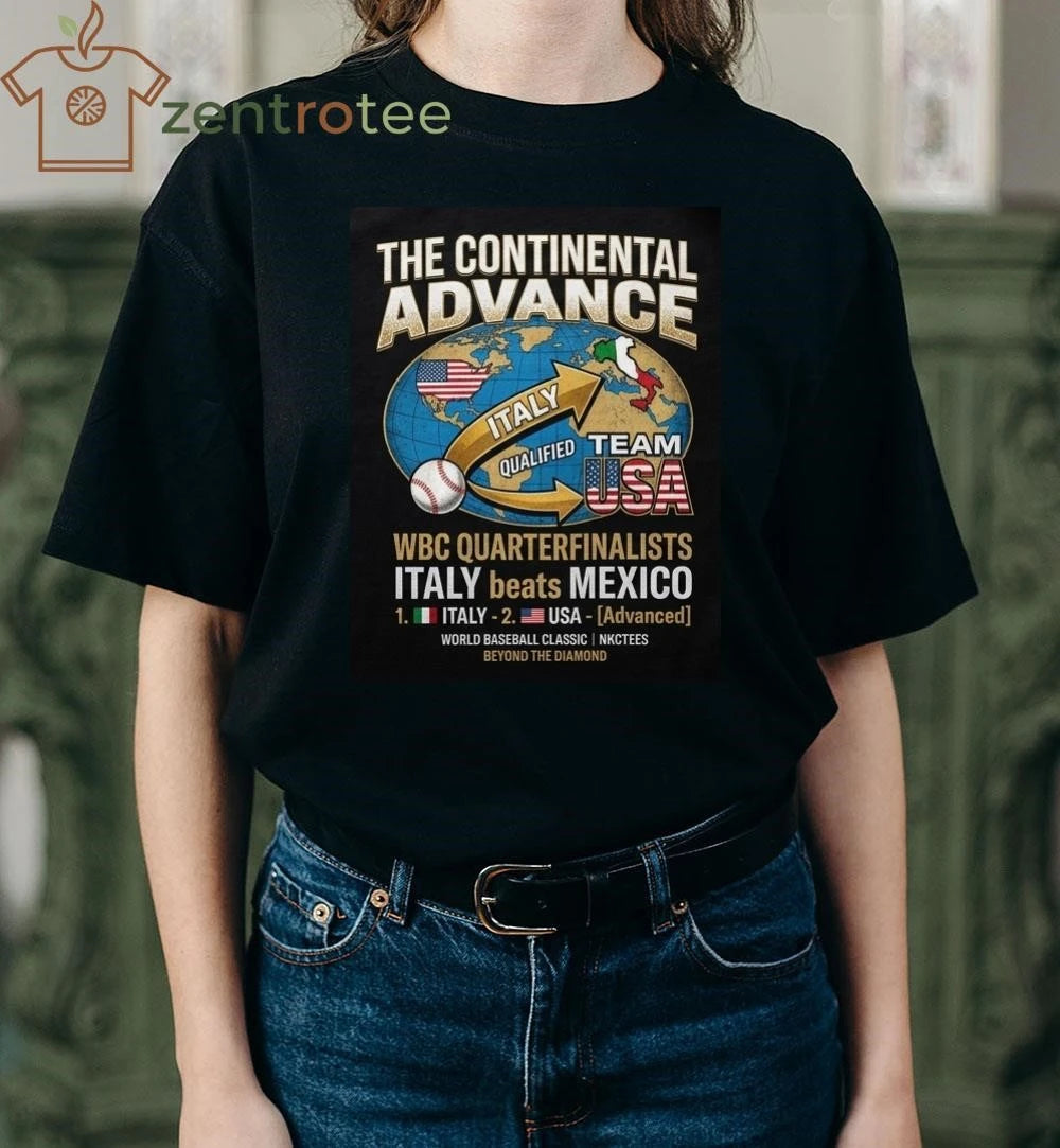 Nkctees The Continental Advance Graphic T-Shirt – WBC 2026 Italy vs Mexico Victory Edition – Black