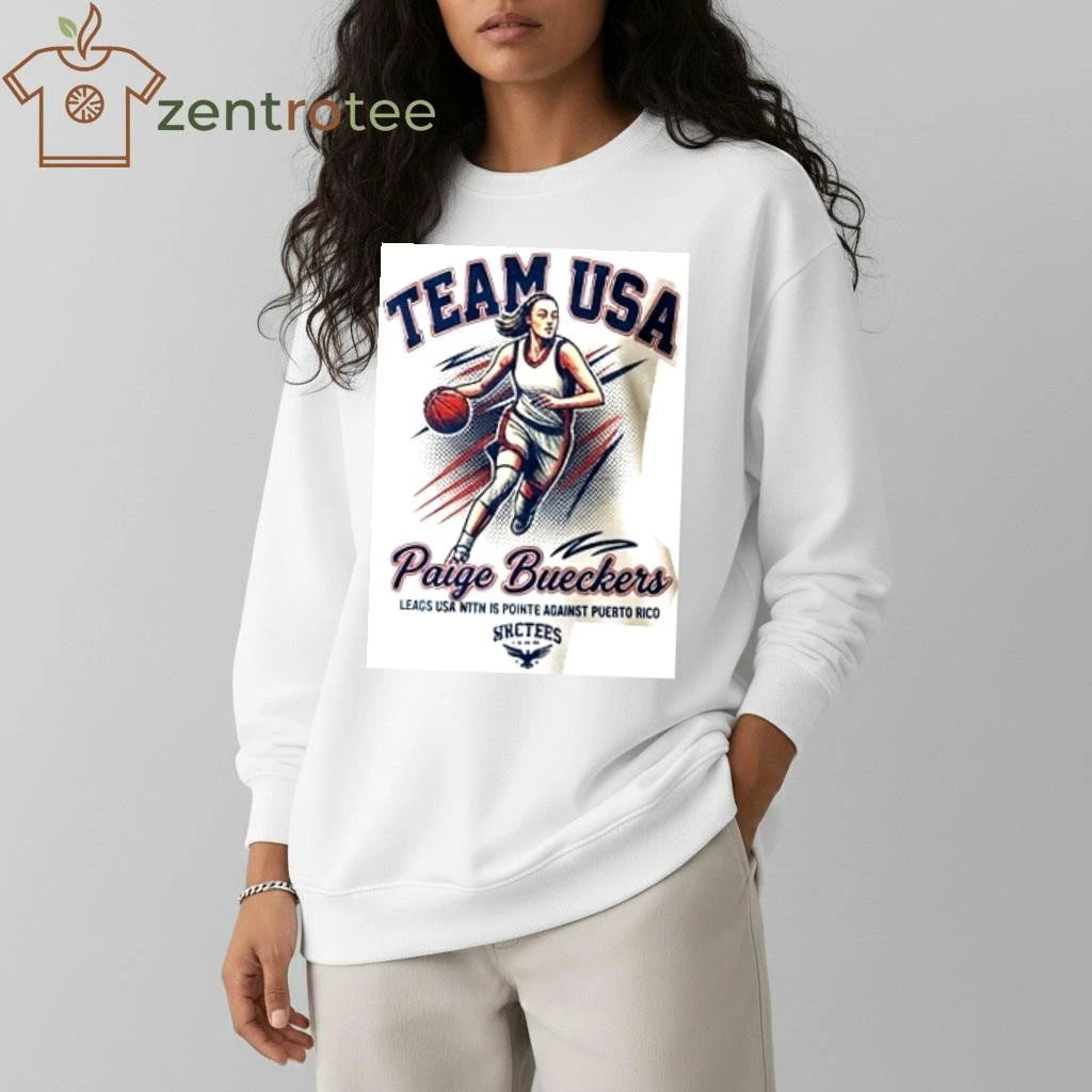 Nkctees x Paige Bueckers 2026 Edition – Basketball USA vs Puerto Rico Graphic Tee