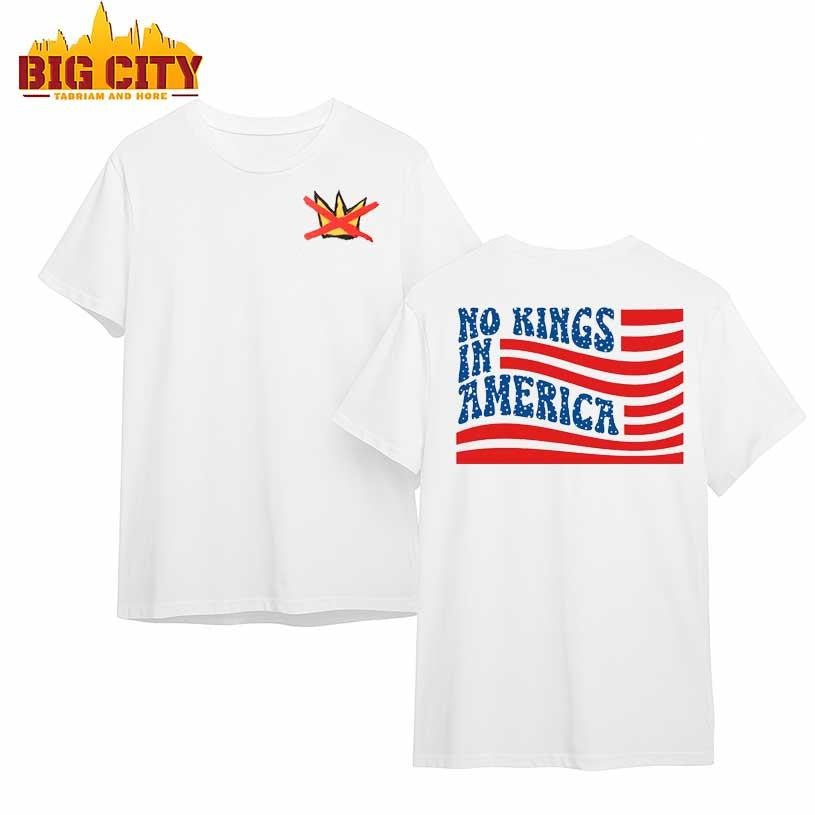 No King In American Flag 2025 New Two Sided Shirt
