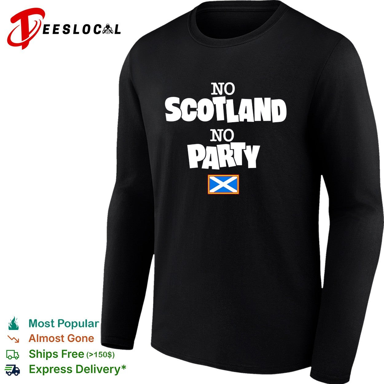 No Scotland no party saltire flag shirt