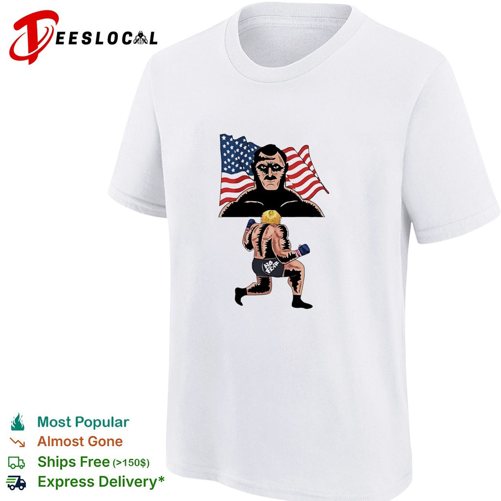 No fear American flag bodybuilding wrestling retro shirt