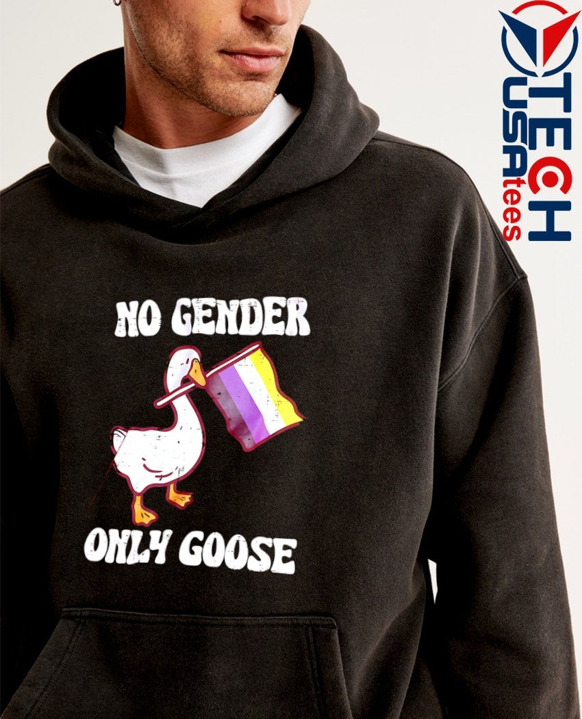 No gender only goose non-binary pride flag shirt