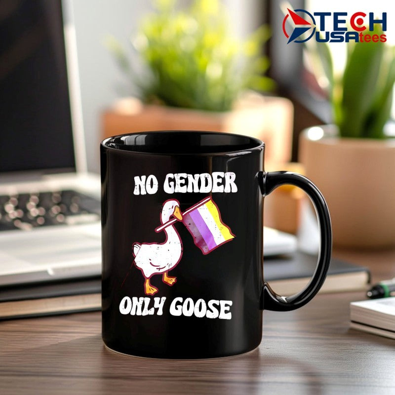 No gender only goose non-binary pride flag shirt