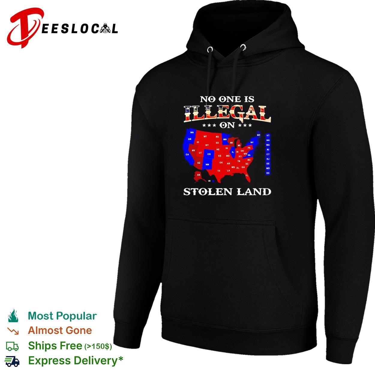 No one is illegal on stolen land USA map shirt