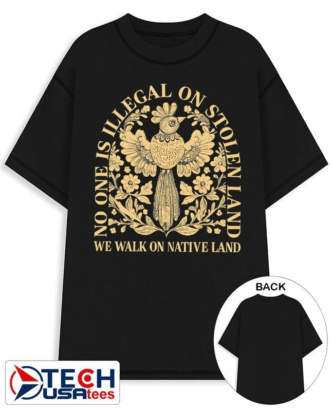 No one is illegal on stolen land we walk on native land Billie Eilish shirt