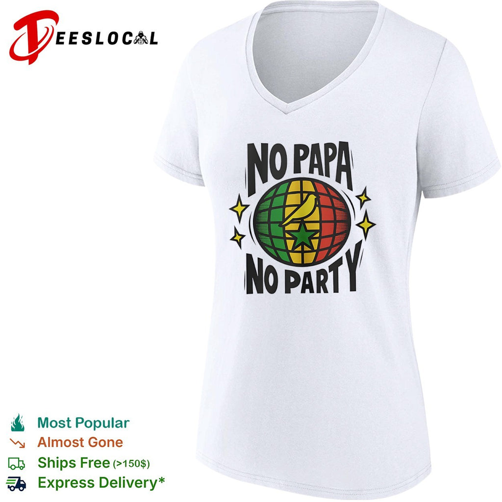 No papa no party bird globe shirt