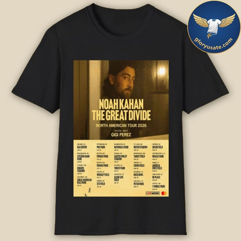 Noah Kahan The Great Divide North American Tour 2026 Venue Tour Dates Poster Shirt