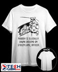 Nobody is illegaly drunk driving on stolen land officer shirt