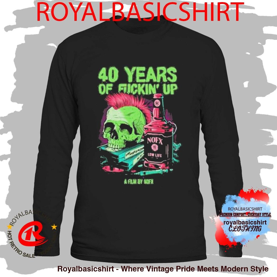Nofx 40 Years Of Fuckin’ Up Bottle Skull Shirt