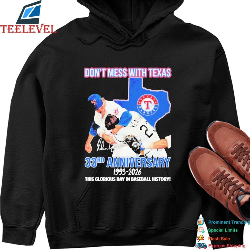 Nolan Ryan And Robin Ventura Texas Rangers Don’t Mess With Texas 33rd Anniversary 1993 2026 This Glorious Day In Baseball History T-Shirts