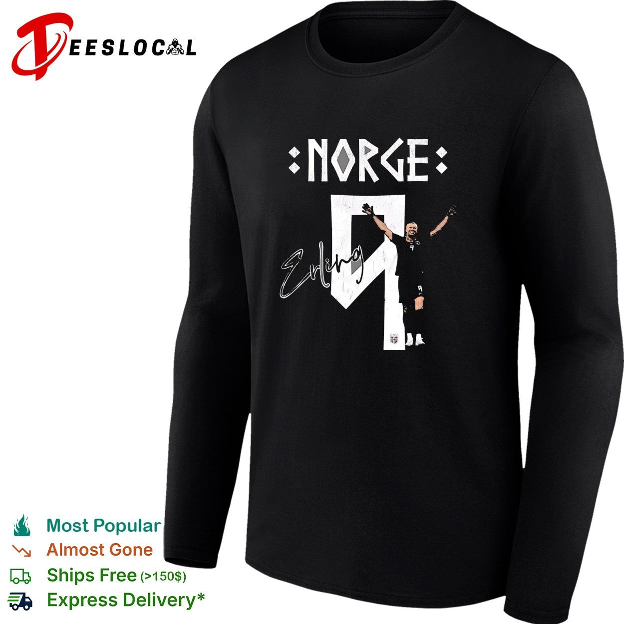 Norge Haaland signature kneeling shirt
