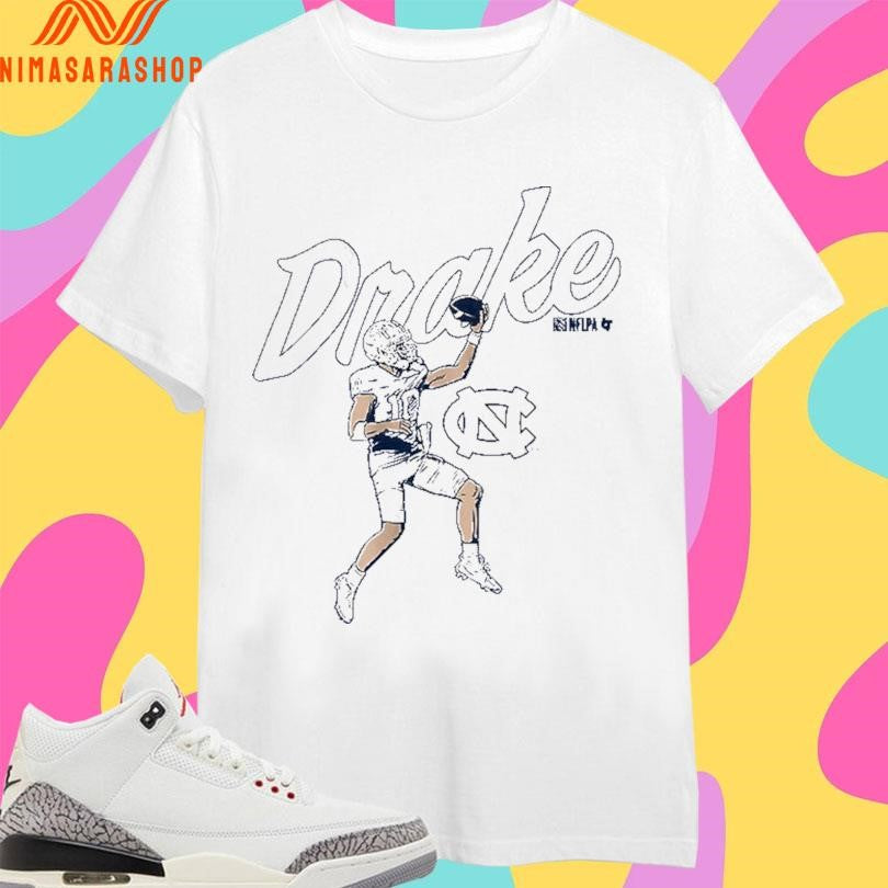 North Carolina Tar Heels Football Drake Maye Finger Roll Pro Shirts