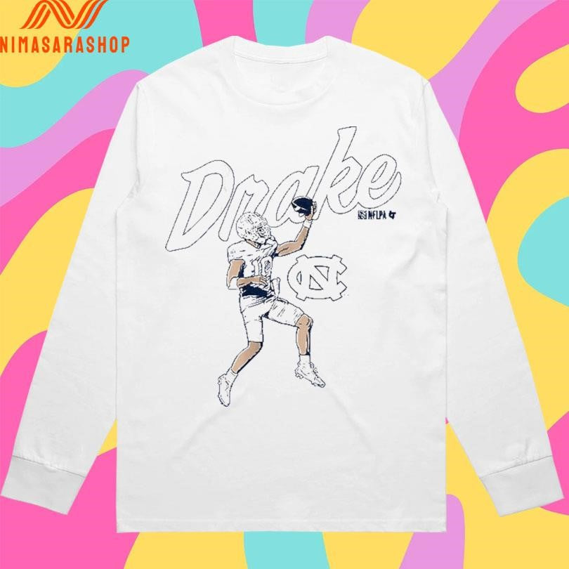 North Carolina Tar Heels Football Drake Maye Finger Roll Pro Shirts