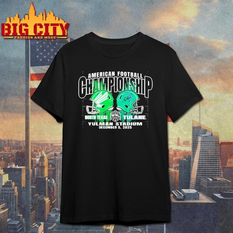 North Texas Mean Green Vs Tulane Green Wave American Football Championship Yulman Stadium December 5 2025 Helmets Shirt