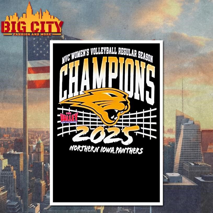 Northern Iowa Panthers 2025 Mvc Womens Volleyball Champions Shirt