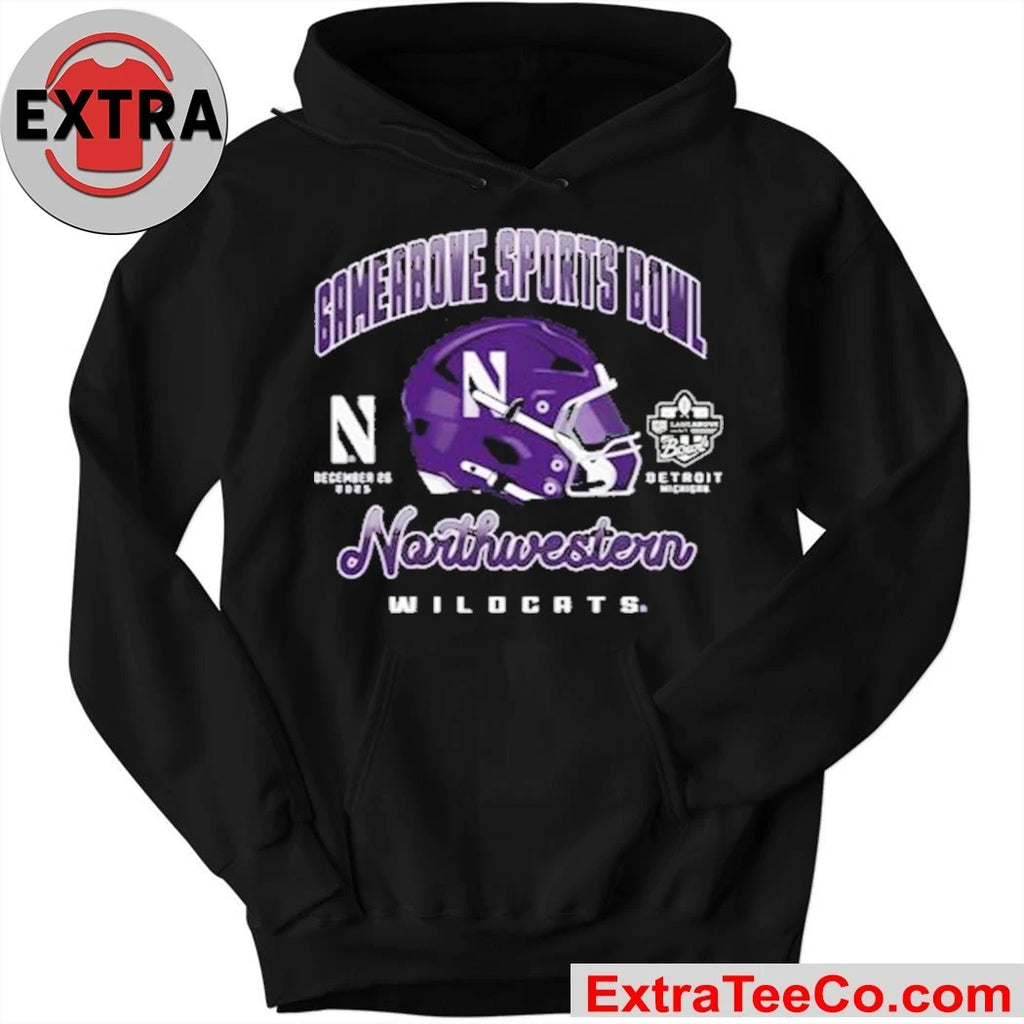 Northwestern Football 2025 Gameabove Sports Bowl Helmet T-Shirt