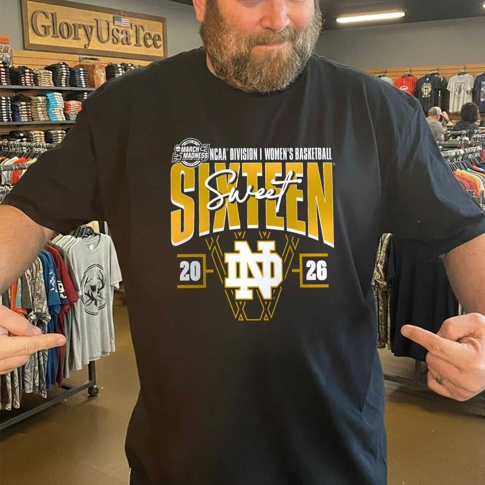 Notre Dame Fighting Irish 2026 NCAA Women’s Basketball Tournament March Madness Sweet 16 T-Shirt