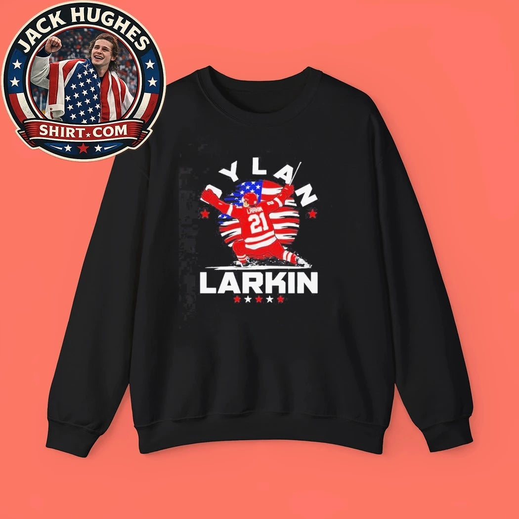 Number 21 Dylan Larkin Detroit USA Flag Celebration Shirt