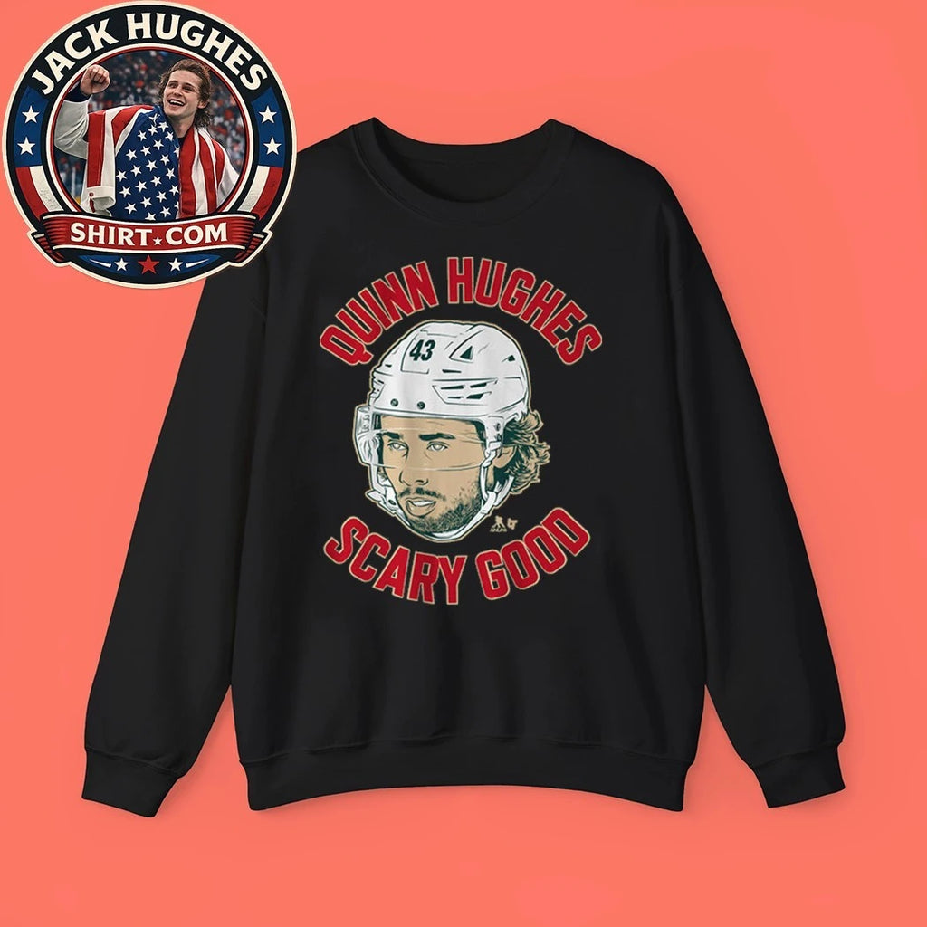 Number 43 Quinn Hughes Scary Good Ghost Eyes Shirt