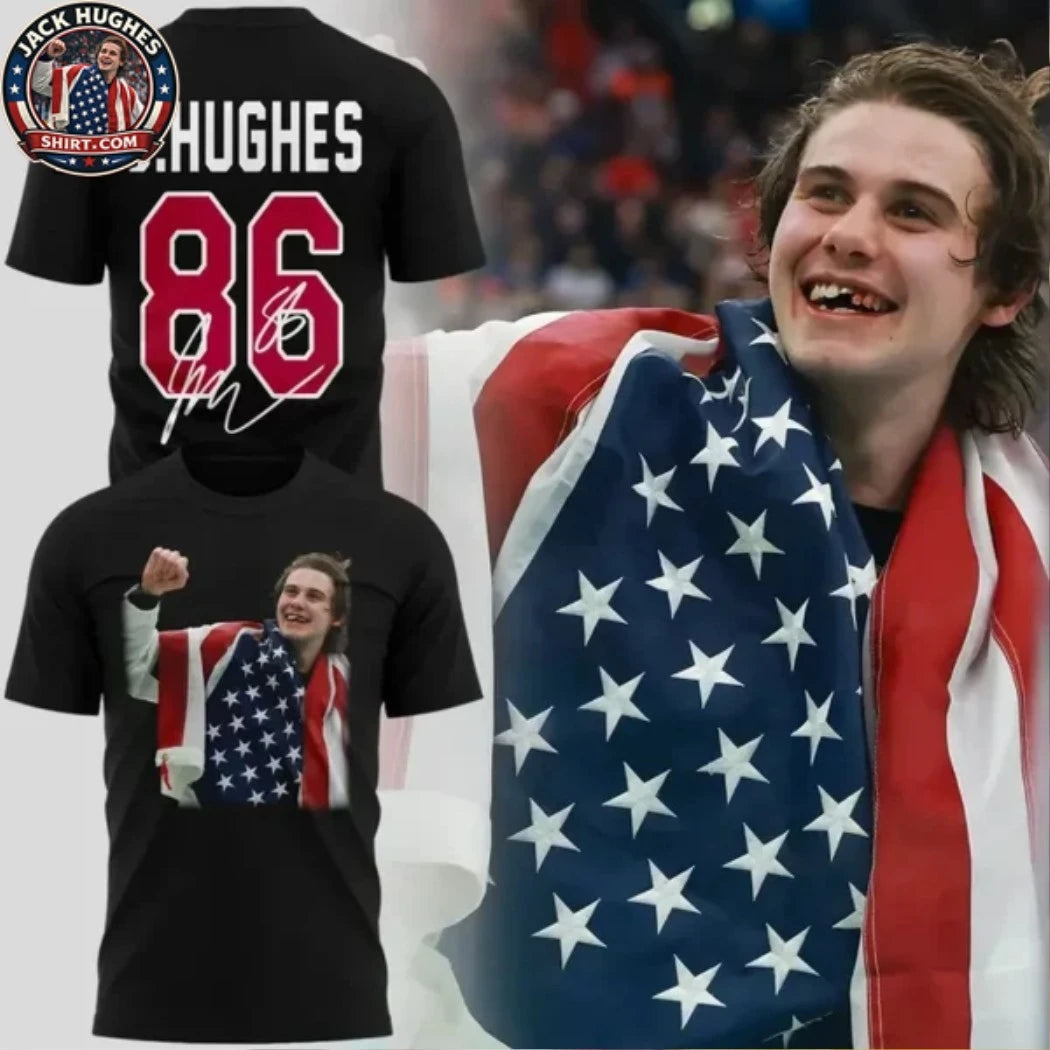 Number 86 Jack Hughes Edition For Fan Signature Two Sided T-Shirt