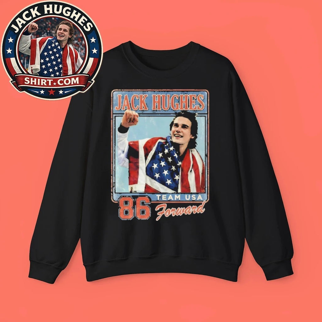 Number 86 Jack Hughes Team USA hockey Flag New Shirt