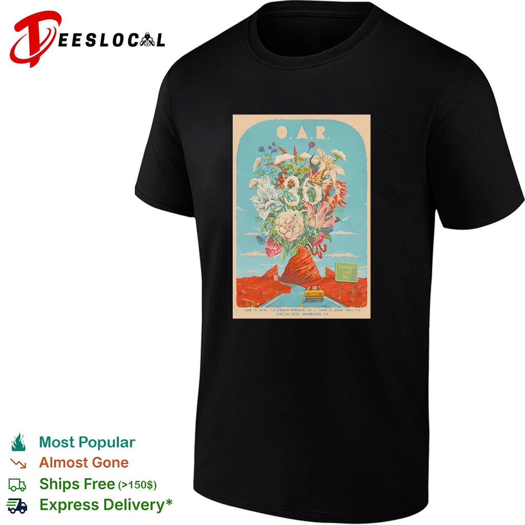 OAR 30th anniversary Colorado road trip poster shirt