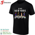 OG Anunoby Karl Anthony Towns Josh Hart Jalen Brunson New York Knicks walking across shirt