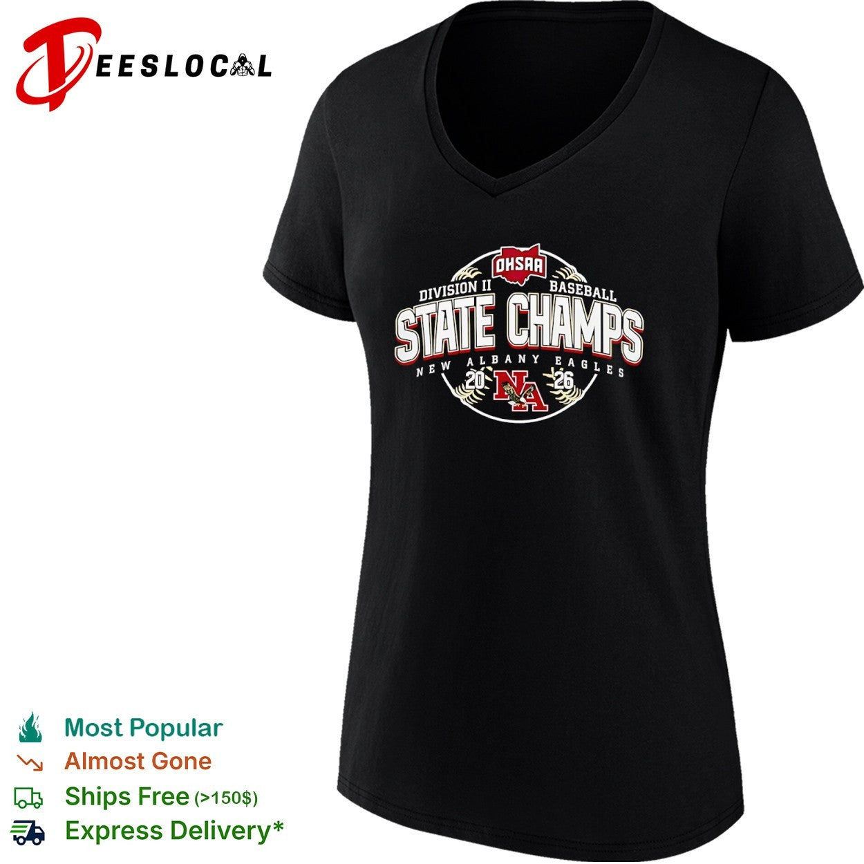 OHSAA Division II Baseball State Champs New Albany Eagles 2026 NA shirt