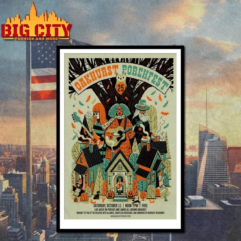 Oakhurst Porchfest In Decatur GA On October 11 2025 Poster Shirt