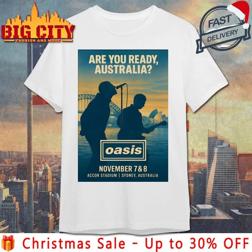 Oasis Sydney Australia Nov 7-8 2025 Poster shirt