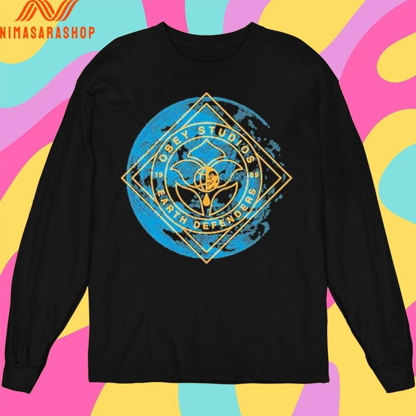 Obey Studios Earth Defenders 1989 Logo Shirts