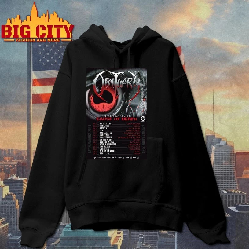 Obituary February 2026 Latin America Tour Poster shirt